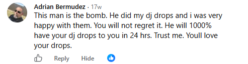 Original Facebook customer feedback 1